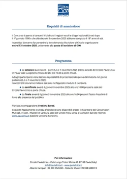 Pagina 3 del bando di concorso XXIV 2025